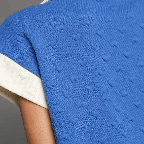 NEW Umgee Heart Knit Jacquard Top With Contrast Trim - Picture 4 of 7